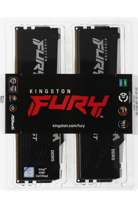 Оперативная память Kingston FURY Beast RGB (16 ГБ x 2 шт.) DDR5 5200 МГц DIMM CL40 (KF552C40BBAK2-32) 2