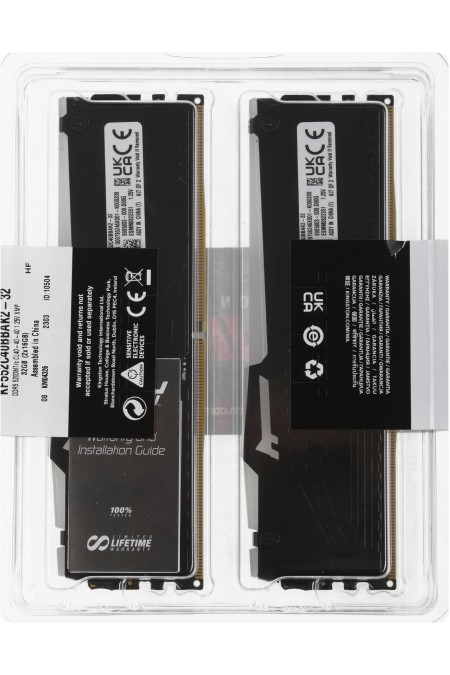 Оперативная память Kingston FURY Beast RGB (16 ГБ x 2 шт.) DDR5 5200 МГц DIMM CL40 (KF552C40BBAK2-32) 3