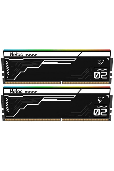 Оперативная память Netac Shadow II RGB Black 32 ГБ (16 ГБ x 2 шт.) DDR5 6400 МГц DIMM C32 (NTS2D5P64DP-32K) 