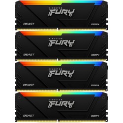 Оперативная память Kingston Fury Beast RGB 32 ГБ (4x8GB.) DDR4 3200 МГц DIMM CL16 (KF432C16BB2AK4/32)
