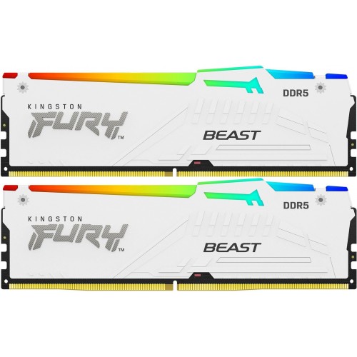 Оперативная память Kingston Fury Beast RGB 64 ГБ (32 ГБ x 2 шт.) DDR5 5200 МГц DIMM CL40 (KF552C40BWAK2-64) 