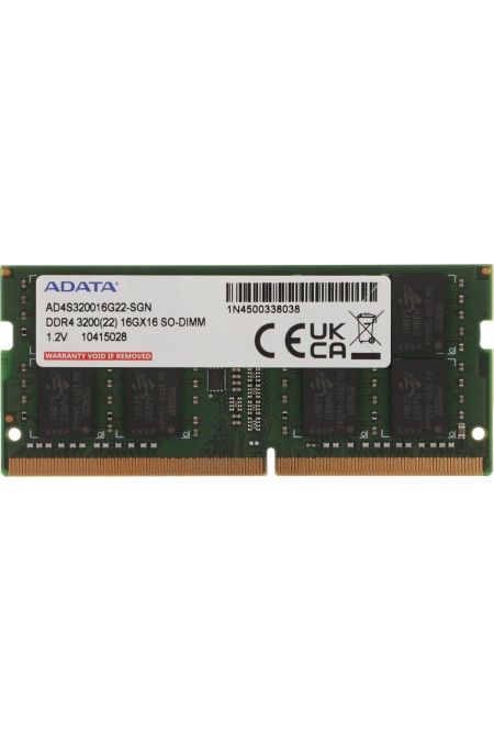 Оперативная память ADATA 16 ГБ DDR4 3200 МГц SODIMM CL22 (AD4S320016G22-SGN) 