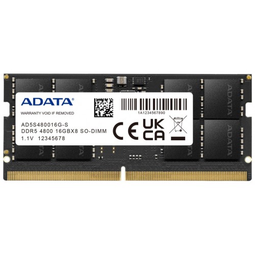 Оперативная память ADATA 16 ГБ DDR5 4800 МГц SODIMM CL40 (AD5S480016G-S) 