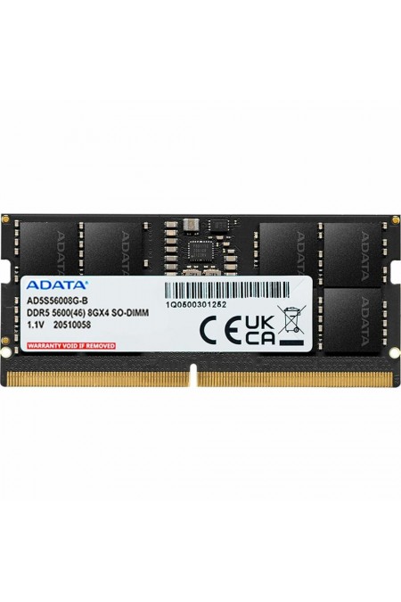 Оперативная память ADATA Memory 8 ГБ DDR5 5600 МГц (AD5S56008G-S) 