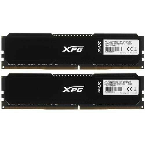 Оперативная память ADATA XPG Gammix D20 64 ГБ (32 ГБ x 2 шт.) DDR4 3200 МГц DIMM CL16 (AX4U320032G16A-DCBK20) 1
