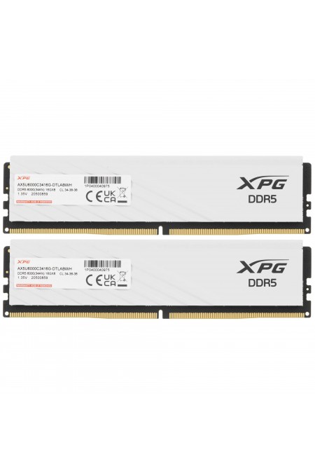 Оперативная память ADATA XPG Lancer Blade White 32 ГБ (16 ГБ x 2 шт.) DDR5 6000 МГц DIMM CL30 (AX5U6000C3416G-DTLABWH) 1