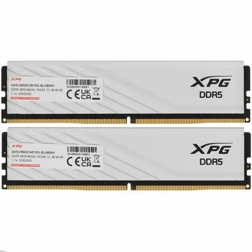 Оперативная память ADATA XPG Lancer Blade White 32 ГБ DR5 5600 МГц DIMM CL46 (AX5U5600C4616G-DTLABWH) 1
