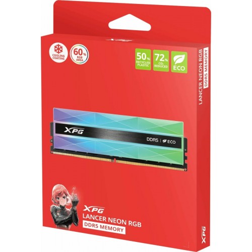 Оперативная память ADATA XPG Lancer Neon RGB 32 ГБ (16 ГБ x 2 шт.) DDR5 7200 МГц DIMM CL34 (AX5U7200C3416G-DCLANRSG) 4