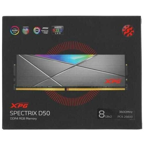 Оперативная память ADATA XPG Spectrix D50 16 ГБ (8 ГБ x 2 шт.) DDR4 3600 МГц DIMM (CL18 AX4U36008G18I-DT50) 3