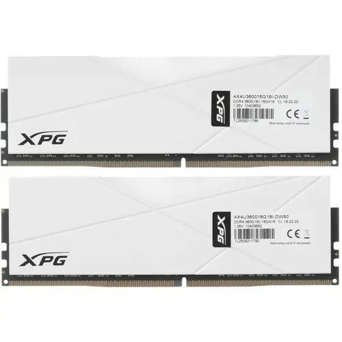 Оперативная память ADATA XPG Spectrix D50 RGB 32GB (16 ГБ x 2 шт.) DDR4 3600 МГц UDIMM CL18 (AX4U360016G18I-DW50) 3