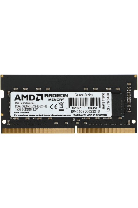 Оперативная память AMD 16 ГБ DDR4 3200 МГц SODIMM CL22 (R9416G3206S2S-U) 