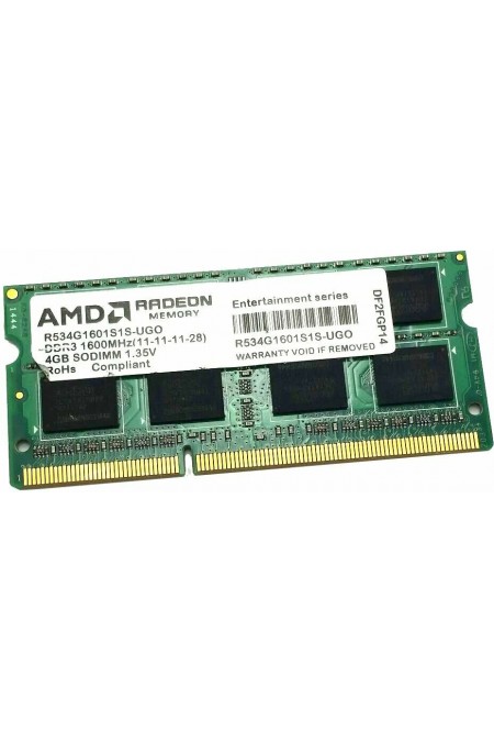 Оперативная память AMD 4 ГБ DDR3 1600 МГц SODIMM CL11 (R534G1601S1S-UO) 
