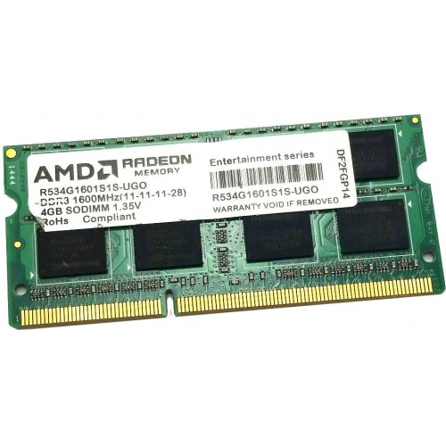 Оперативная память AMD 4 ГБ DDR3 1600 МГц SODIMM (R534G1601S1S-UGO) 2