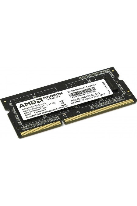 Оперативная память AMD 4 ГБ DDR3L 1600 МГц SODIMM CL11 (R534G1601S1SL-UO) 