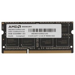 Оперативная память AMD Radeon R3 Value 8 ГБ DDR3 1333 МГц 1333 SODIMM CL9 (R338G1339S2S-UO)