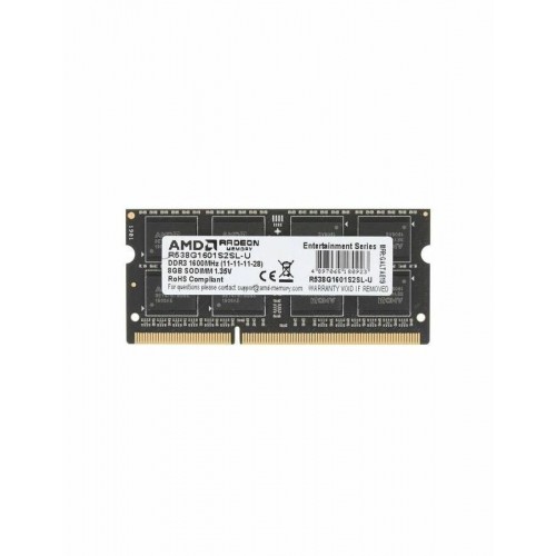 Оперативная память AMD Radeon R5 Entertainment Series 8 ГБ DDR3 1600 МГц SODIMM CL11 (R538G1601S2SL-U) 1
