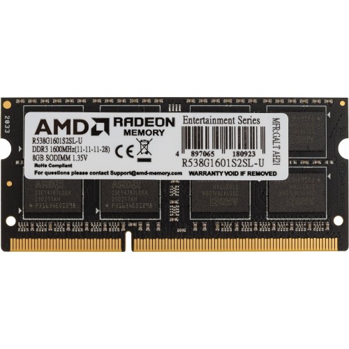 Оперативная память AMD Radeon R5 Entertainment Series 8 ГБ DDR3 1600 МГц SODIMM CL11 (R538G1601S2SL-U) 2