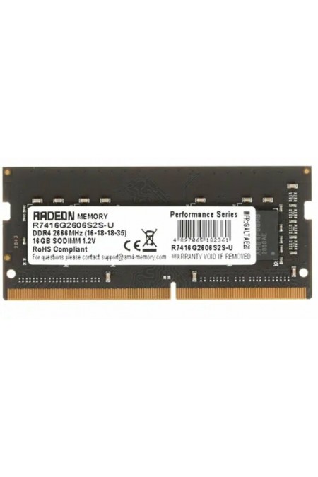 Оперативная память AMD Radeon R7 Performance 16 ГБ DDR4 2666 МГц SODIMM CL16 (R7416G2606S2S-U) 2