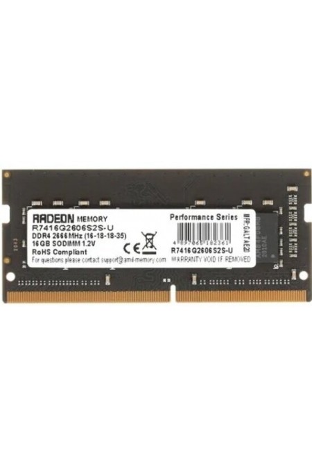 Оперативная память AMD Radeon R7 Performance 16 ГБ DDR4 2666 МГц SODIMM CL16 (R7416G2606S2S-UO) 