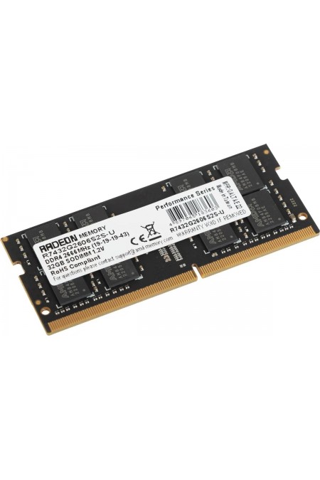 Оперативная память AMD Radeon R7 Performance 32 ГБ DDR4 2666 МГц SODIMM CL19 (R7432G2606S2S-U) 