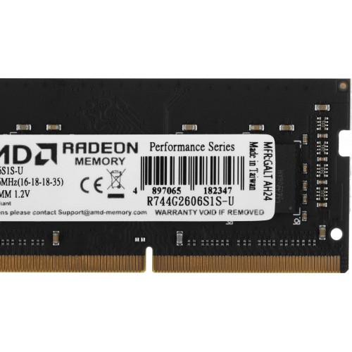 Оперативная память AMD Radeon R7 Performance 4 ГБ DDR4 2666 МГц SODIMM CL16 (R744G2606S1S-UO) 5