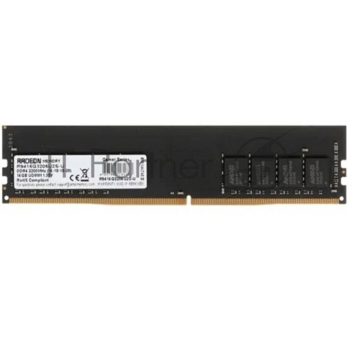 Оперативная память AMD Radeon R9 Gaming Series 16 ГБ DDR4 3200 МГц DIMM CL16 (R9416G3206U2S-UO),OEM 3