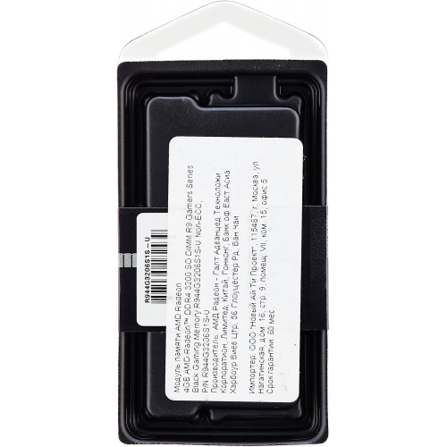 Оперативная память AMD Radeon R9 Gaming Series 4 ГБ DDR4 3200 МГц SODIMM CL16 (R944G3206S1S-U) 1