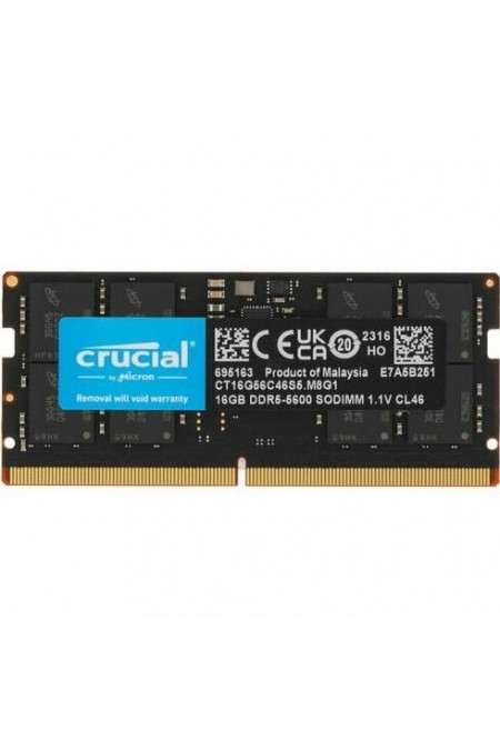 Оперативная память Crucial 16 ГБ DDR5 5600 МГц SODIMM CL46 (CT16G56C46S5) 