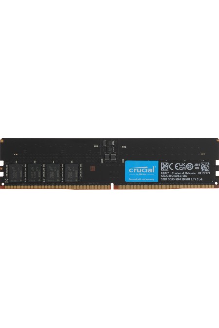 Оперативная память Crucial 32 ГБ DDR5 5600 МГц UDIMM CL46 (CT32G56C46U5) 