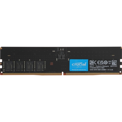 Оперативная память Crucial 32 ГБ DDR5 5600 МГц UDIMM CL46 (CT32G56C46U5) 