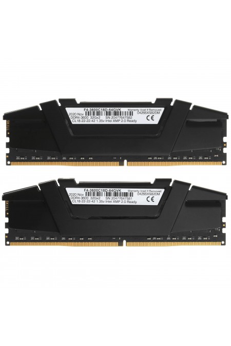 Оперативная память G.SKILL Ripjaws V 64 ГБ (32 ГБ x 2 шт.) DDR4 3600 МГц DIMM CL18 (F4-3600C18D-64GVK) 1