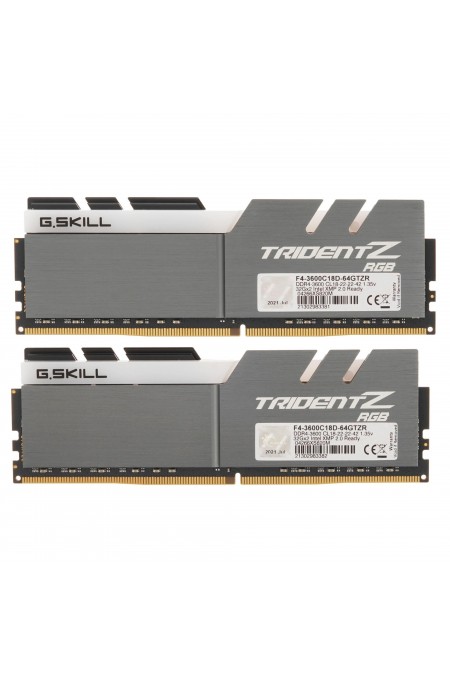 Оперативная память G.SKILL Trident Z RGB 64 ГБ (32 ГБ x 2 шт.) DDR4 3600 МГц (F4-3600C18D-64GTZR) 2