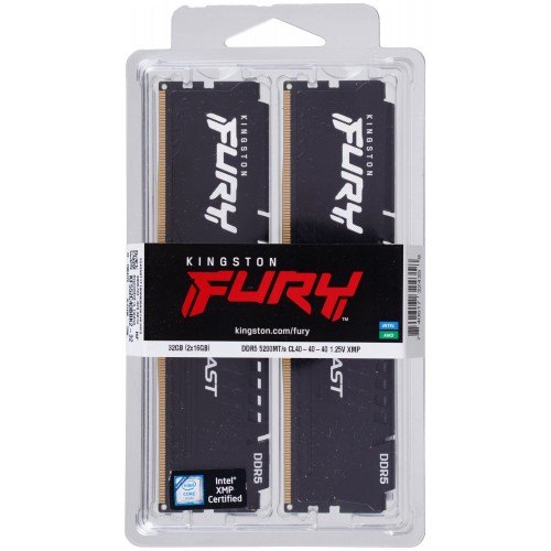 Оперативная память Kingston 32 ГБ (16 ГБ x 2 шт.) DDR5 5200 МГц DIMM CL40 (KF552C40BBK2-32) 5