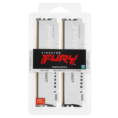 Оперативная память Kingston Fury Beast 64 ГБ (32 ГБ x 2 шт.) DDR5 6000 МГц DIMM CL36 (KF560C36BWEK2-64) 3