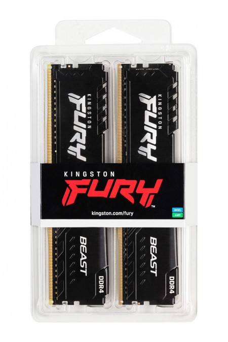 Оперативная память Kingston Fury Beast Black 16 ГБ DDR4 3200 МГц DIMM CL16 (KF432C16BBK2/16WP) 6