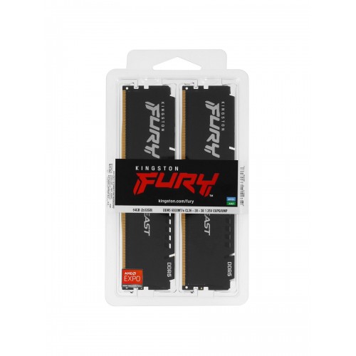 Оперативная память Kingston FURY Beast Black 64 ГБ (32 ГБ x 2 шт.) DDR5 6000 МГц DIMM CL36 (KF560C36BBE2K2-64) 2