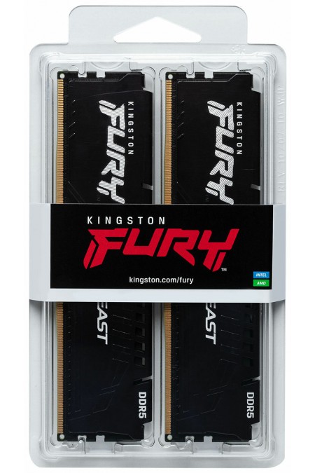 Оперативная память Kingston FURY Beast Black 64 ГБ (32 ГБ x 2 шт.) DDR5 6000 МГц DIMM CL36 (KF560C36BBEK2-64) 6