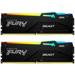 Оперативная память Kingston Fury Beast Black Expo RGB 16 ГБ (8 ГБ x 2 шт.) DDR5 5200 МГц DIMM CL36 (KF552C36BBEAK2-16)