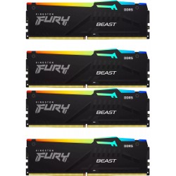 Оперативная память Kingston Fury Beast Black RGB 128 ГБ (32 ГБ x 4 шт.) DDR5 5600 МГц DIMM CL40 (KF556C40BBAK4-128)