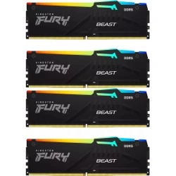 Оперативная память Kingston Fury Beast Black RGB 128 ГБ (32 ГБ x 4 шт.) DDR5 5600 МГц DIMM CL40 (KF556C40BBAK4-128)