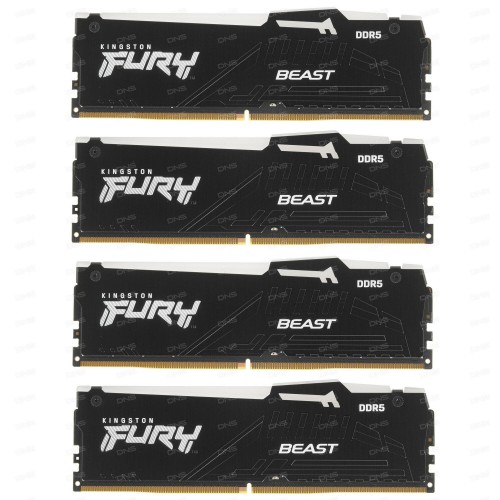 Оперативная память Kingston Fury Beast Black RGB 128 ГБ (32 ГБ x 4 шт.) DDR5 5600 МГц DIMM CL40 (KF556C40BBAK4-128) 4