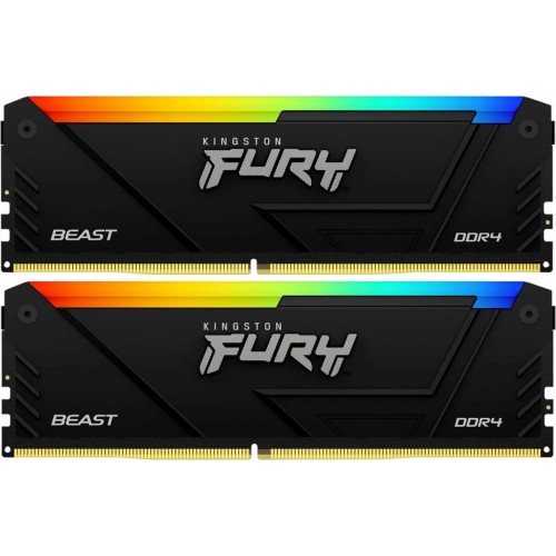 Оперативная память Kingston Fury Beast Black RGB 32 ГБ DDR4 3200 МГц DIMM CL16 (KF432C16BB12AK2/32WP) 1