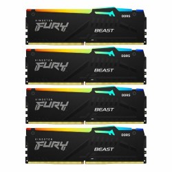 Оперативная память Kingston Fury Beast Black RGB 64 ГБ (16 ГБ x 4 шт.) DDR5 6000 МГц DIMM CL40 (KF560C40BBAK4-64)