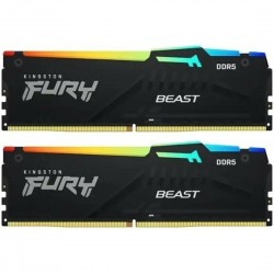 Оперативная память Kingston Fury Beast Black RGB 64 ГБ (32 ГБ x 2 шт.) DDR5 6000 МГц DIMM CL36 (KF560C36BBEAK2-64)