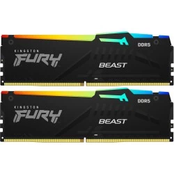 Оперативная память Kingston Fury Beast Black RGB 64 ГБ (32 ГБ x 2 шт.) DDR5 6000 МГц DIMM CL36 (KF560C36BBEAK2-64)