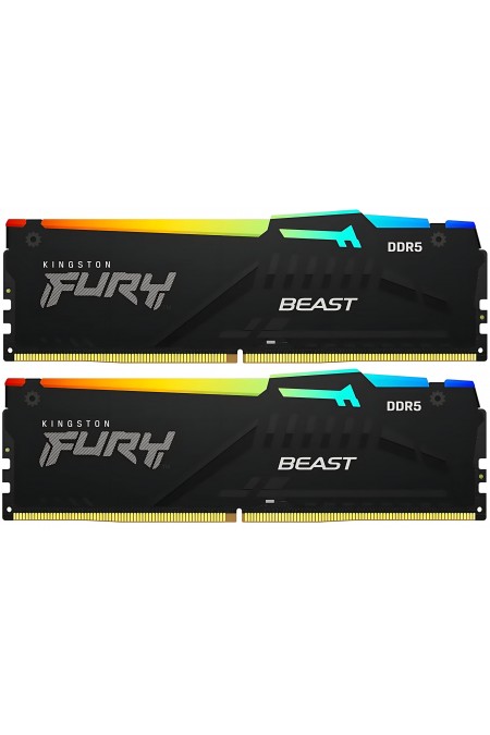 Оперативная память Kingston Fury Beast Black RGB Expo 32 ГБ (16 ГБ x 2 шт.) DDR5 6800 МГц DIMM CL34 (KF568C34BBEAK2-32) 