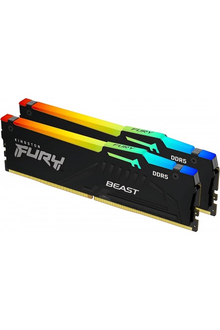Оперативная память Kingston Fury Beast Black RGB Expo 32 ГБ (16 ГБ x 2 шт.) DDR5 6800 МГц DIMM CL34 (KF568C34BBEAK2-32) 1