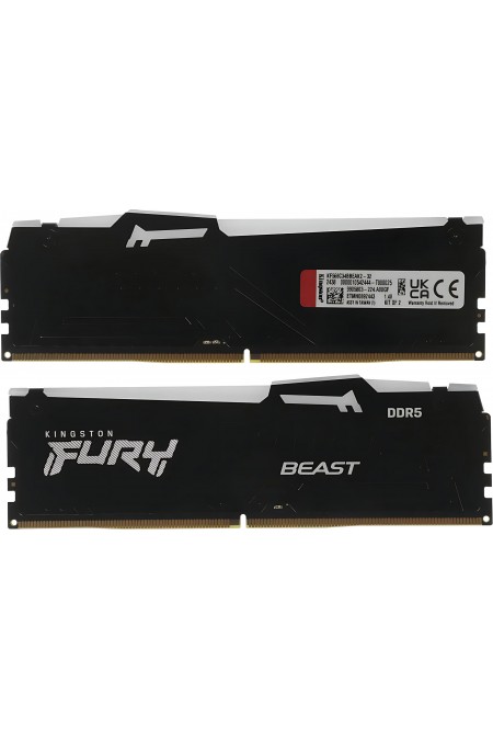 Оперативная память Kingston Fury Beast Black RGB Expo 32 ГБ (16 ГБ x 2 шт.) DDR5 6800 МГц DIMM CL34 (KF568C34BBEAK2-32) 5