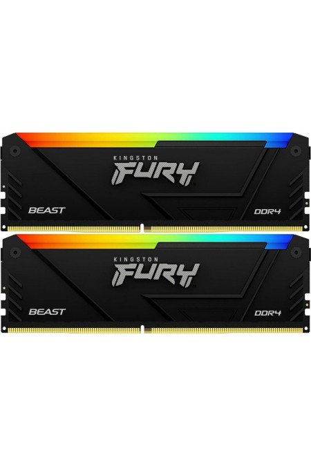 Оперативная память Kingston FURY Beast Black RGB XMP 16 ГБ (8 ГБ x 2 шт.) DDR4 3600 МГц DIMM CL17 (KF436C17BB2AK2/16) 