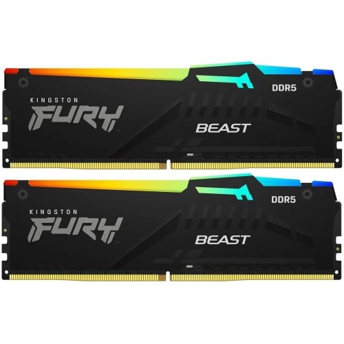 Оперативная память Kingston Fury Beast Black RGB XMP 16 ГБ (8 ГБ x 2 шт.) DDR5 6000 МГц UDIMM CL30 (KF560C30BBAK2-16) 5
